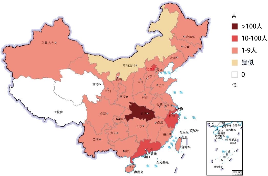 最新疫情地图(截至1月23日23:00)